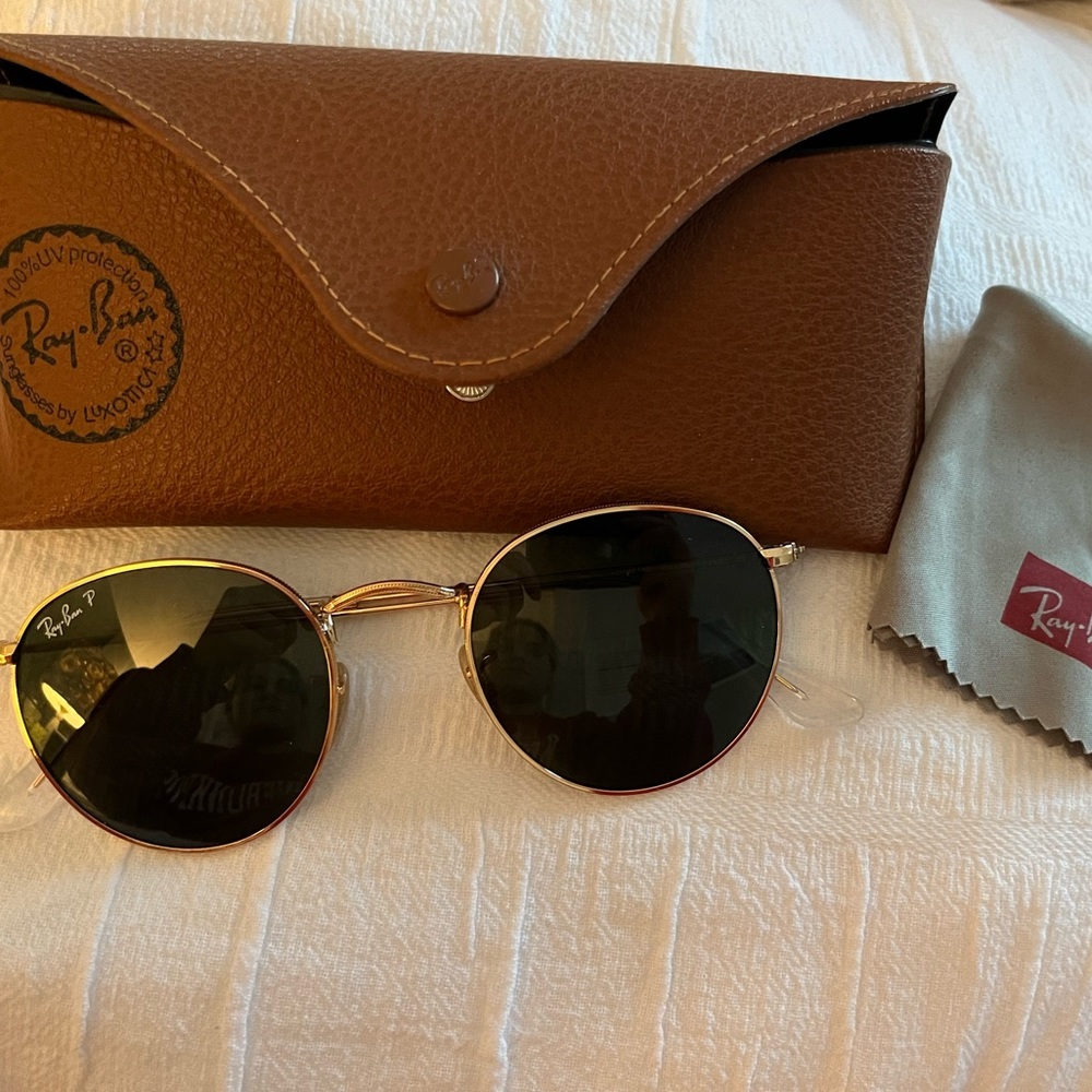 Polarized round metal ray-ban sunglasses